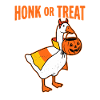 Hupen oder Leckerli Gans Halloween-Grafik