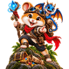Abenteuer-Hamster mit blauem Drachen