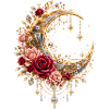 Goldener Mond mit Rosen