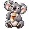 Süßer Koala mit Latte Macchiato