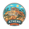 Athen, Griechenland Akropolis Parthenon Reiseabzeichen