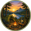 Sonnenuntergang am Campingplatz