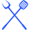Kreuzgrillwerkzeuge Silhouette
