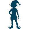 Winterelf mit Zipfelmütze Silhouette