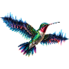 Lebendige Kolibri-Wellenkunst