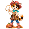 Katzen-Cowboy im Western-Look