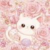 Pastellrosa süße Katze