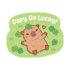 Niedlicher Capy Go Lucky Capybara Vierblattklee-Patch