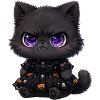 Kosmische Katze in Halloween-Spitze