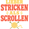 Lieber stricken als scrollen – Retro-Strickspruch