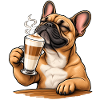 Frenchie mit Latte Macchiato
