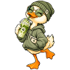 Süße Ente mit Matcha Latte
