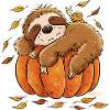Faultier Kürbis Herbst Chill Herbstmotiv 