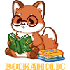 Cartoon Fuchs mit Buch beim Lesen 
