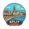 Split Kroatien Diokletians Palast Reiseabzeichen