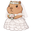 Capybara Braut an Hochzeit 