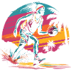 Basketballerin Retrowave