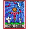 Halloween-Szene Buntglaskunst