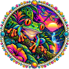 Psychedelischer Frosch Sonnenuntergang