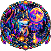 Kosmischer Wolf im Mondlicht