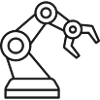 Roboterarm-Linie-Symbol