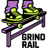 Skateboard Grind Rail Logo