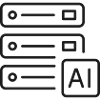KI-Server-Infrastruktur-Liniensymbol