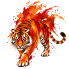 Wasserfarbiger Tigerimpression