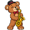 Teddy mit Saxophon