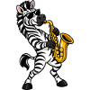 Zebra mit Saxophon