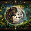 Celtic Wolves Yin Yang – Steampunk-Harmonie