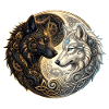 Celtic Wolves Yin Yang – Steampunk Harmony.