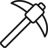 Spitzhacke-Linien-Symbol