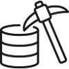 Data Mining-Pickaxe-Linien-Symbol