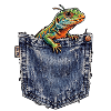 Brusttaschen Eidechse