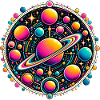 Kosmische Planeten Neon