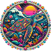 Psychedelische Meeresschildkröte