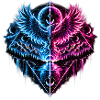 Neon Phönix Geometrie