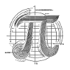 Pi Symbol – Mathematisches Blueprint Design