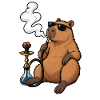 Entspanntes Capybara mit Shisha