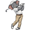 Elefant beim Golf