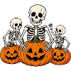 Halloween Skelett Kürbis