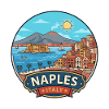 Neapel, Italien, Vesuv-Bucht Reiseabzeichen