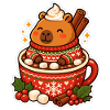 Capybara Weihnachten cozy Motiv