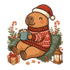 Capybara im Weihnachtspullover