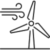 Windturbinen-Linien-Symbol