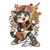 Rock Guitar Cat