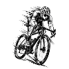 Rennradfahrer in voller Geschwindigkeit