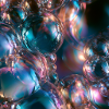 Irisierende metallische Blasen
