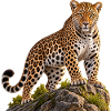Leopard Realistisch auf Felsen
